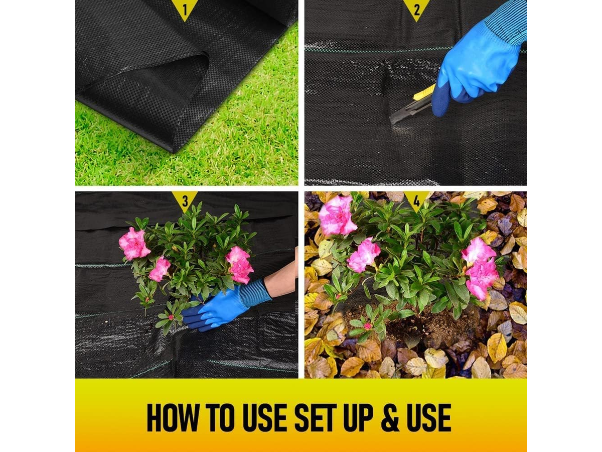 Weed Mat 3 Pack 1M X 15M Heavy Duty Landscape Fabric with 30 Pins