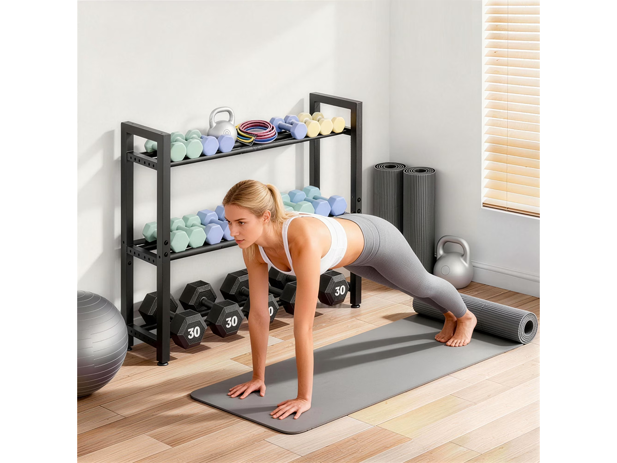 Adjustable Dumbbell Rack 3 Tier Heavy Duty Home Gym Weight Storage Stand