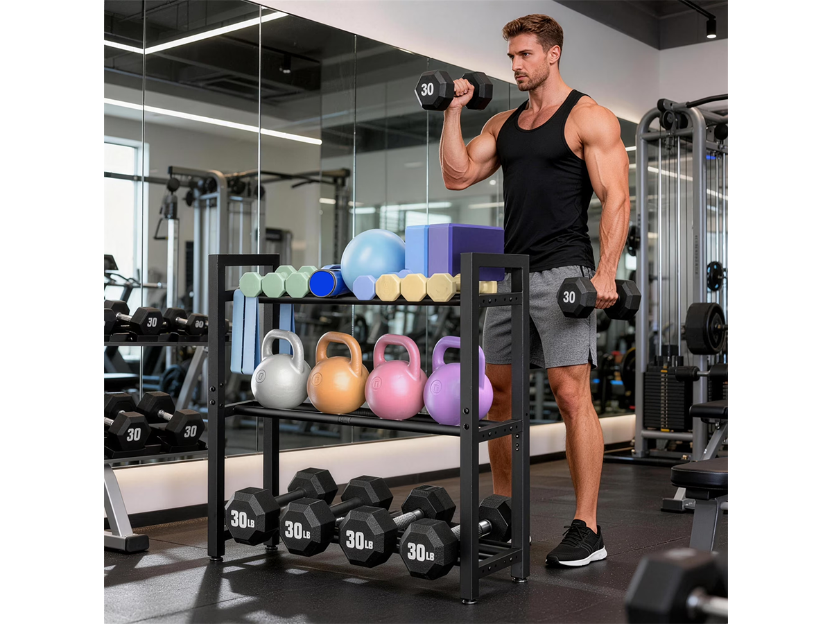 Adjustable Dumbbell Rack 3 Tier Heavy Duty Home Gym Weight Storage Stand