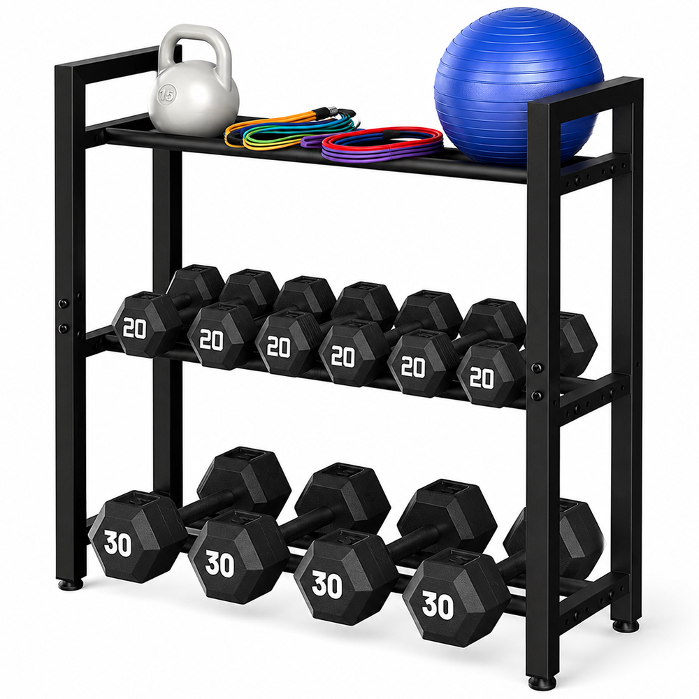 Adjustable Dumbbell Rack 3 Tier Heavy Duty Home Gym Weight Storage Stand