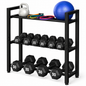 Adjustable Dumbbell Rack 3 Tier Heavy Duty Home Gym Weight Storage Stand