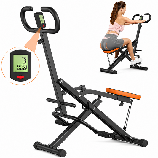 2 in 1 Home Squat Trainer with LCD Monitor and Resistance Bands