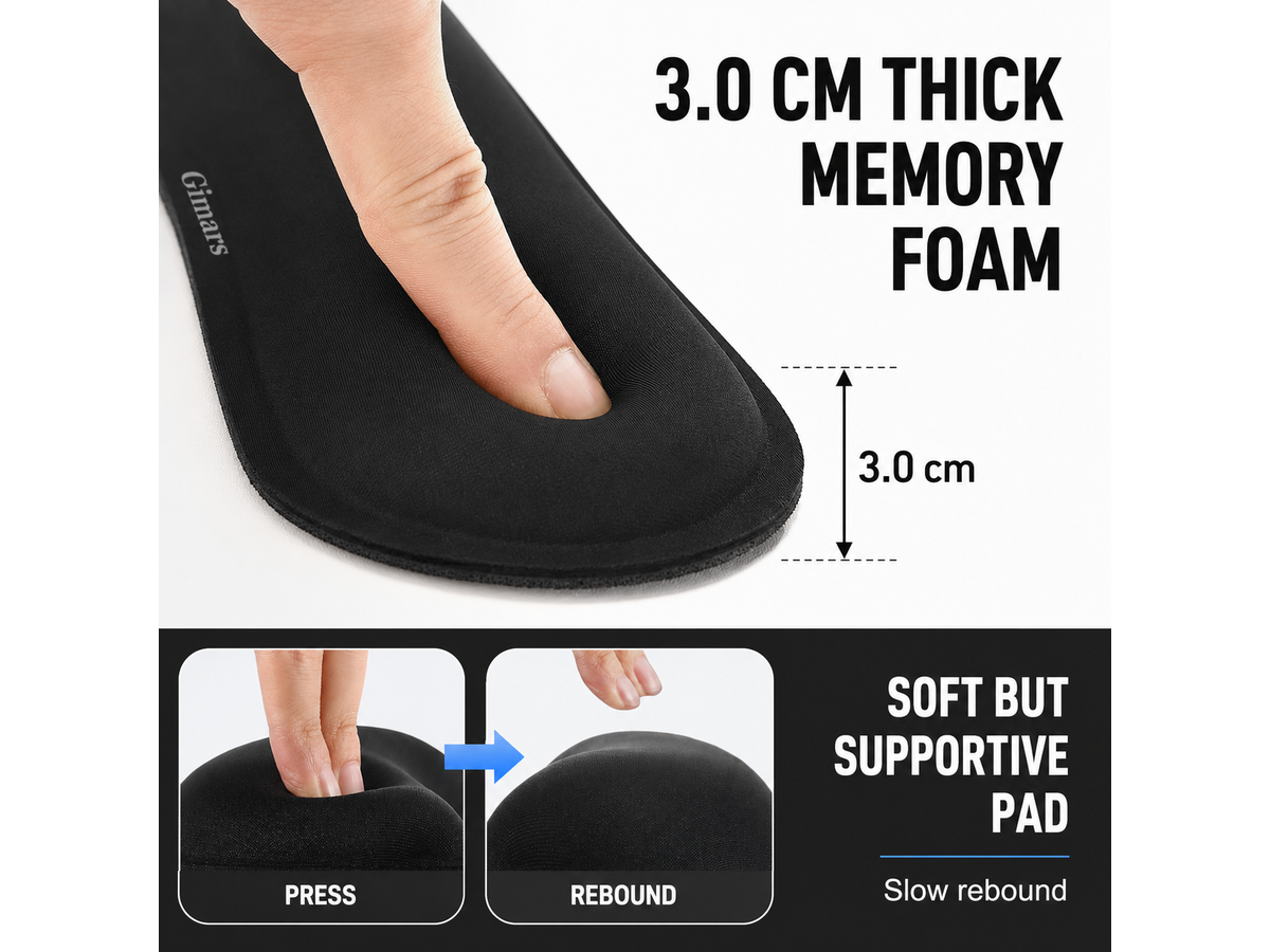 Ergonomic Mouse Pad 3PCS Gel Memory Foam Keyboard and Mouse Wrist Rest Set