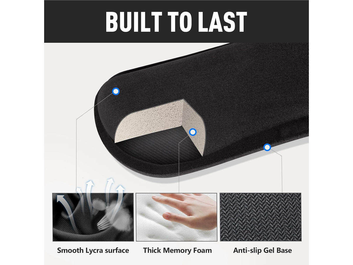 Ergonomic Mouse Pad 3PCS Gel Memory Foam Keyboard and Mouse Wrist Rest Set