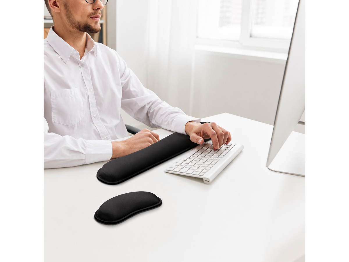 Ergonomic Mouse Pad 3PCS Gel Memory Foam Keyboard and Mouse Wrist Rest Set