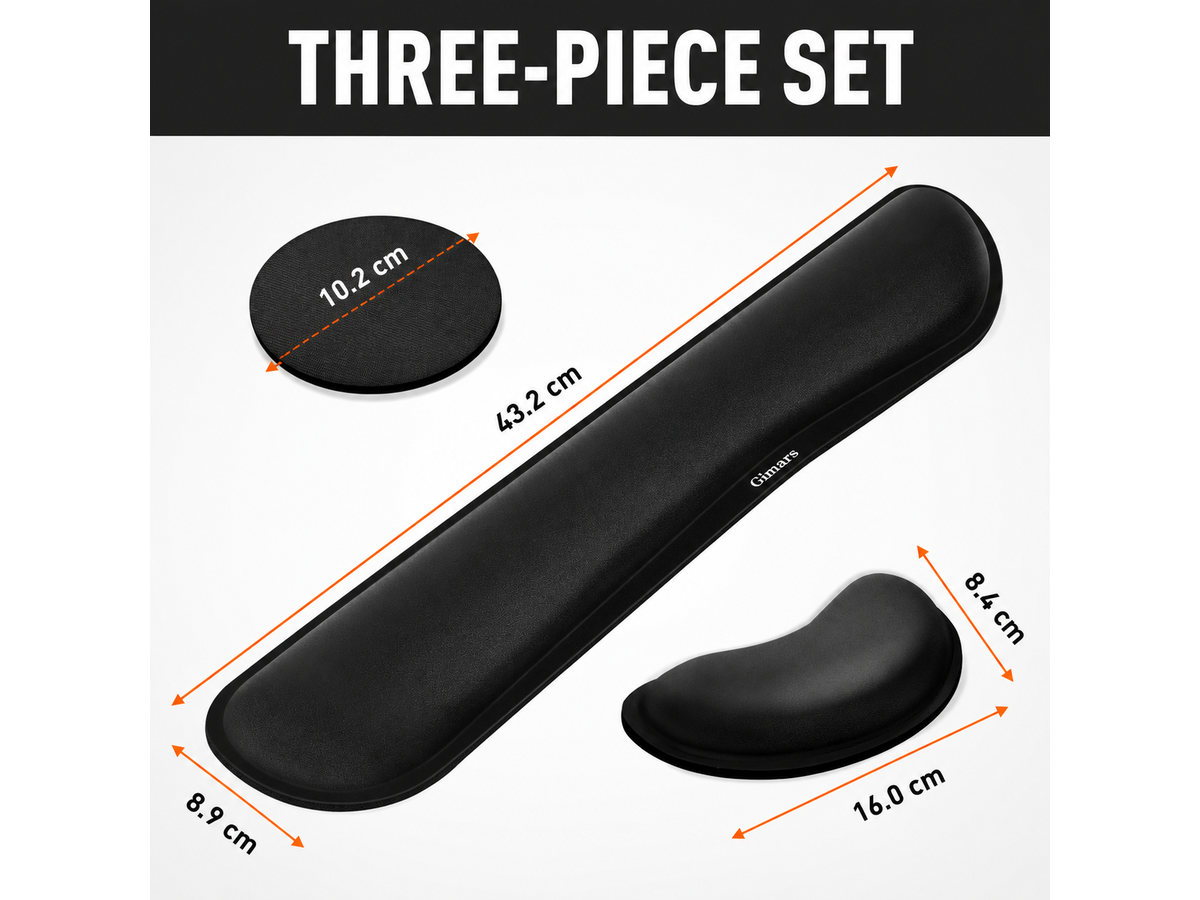 Ergonomic Mouse Pad 3PCS Gel Memory Foam Keyboard and Mouse Wrist Rest Set