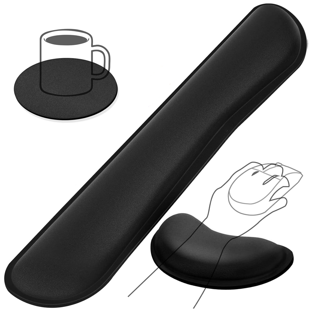 Ergonomic Mouse Pad 3PCS Gel Memory Foam Keyboard and Mouse Wrist Rest Set