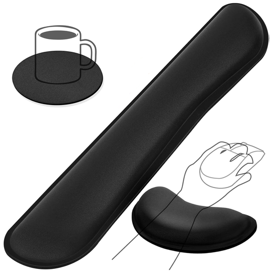 Ergonomic Mouse Pad 3PCS Gel Memory Foam Keyboard and Mouse Wrist Rest Set