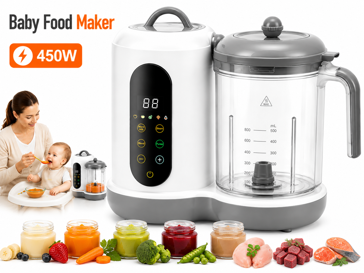 Food Processor Steam Cook Multifunction Blender Grinder with Bottle Warmer