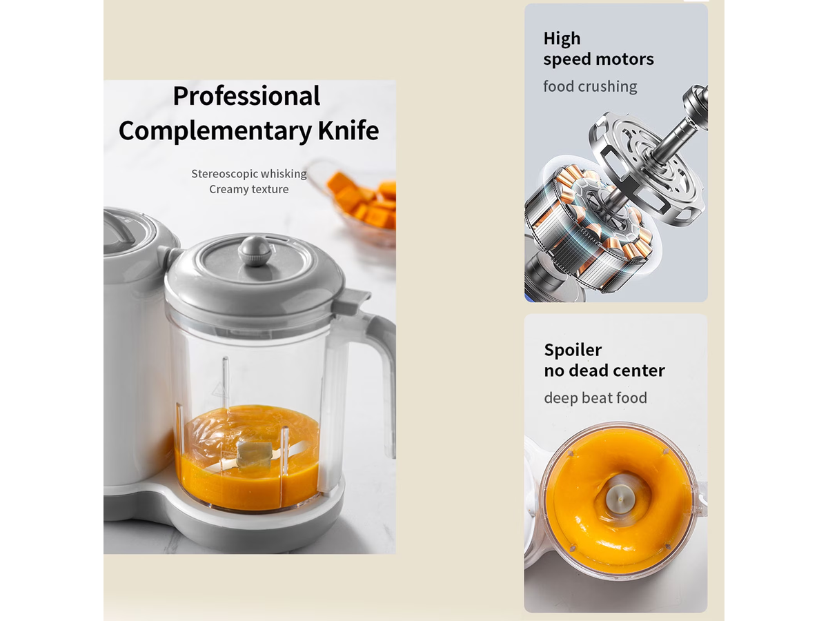 Food Processor Steam Cook Multifunction Blender Grinder with Bottle Warmer