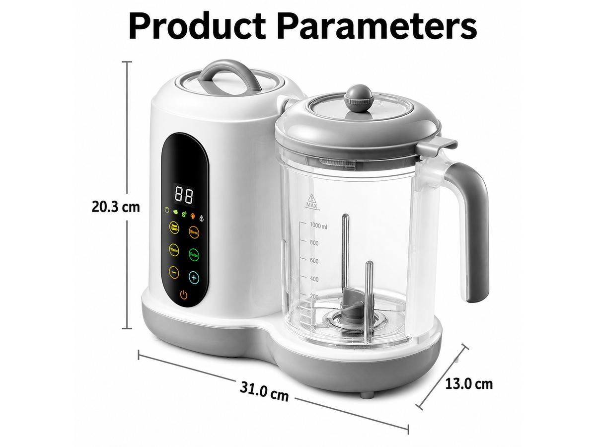Food Processor Steam Cook Multifunction Blender Grinder with Bottle Warmer