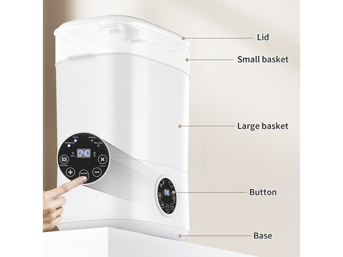 Bottle Sterilizer and Dryer 4 in 1 Electric Steam Sterilizer with Bottle Warmer and Food Heater