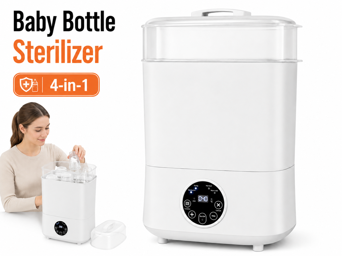 Bottle Sterilizer and Dryer 4 in 1 Electric Steam Sterilizer with Bottle Warmer and Food Heater