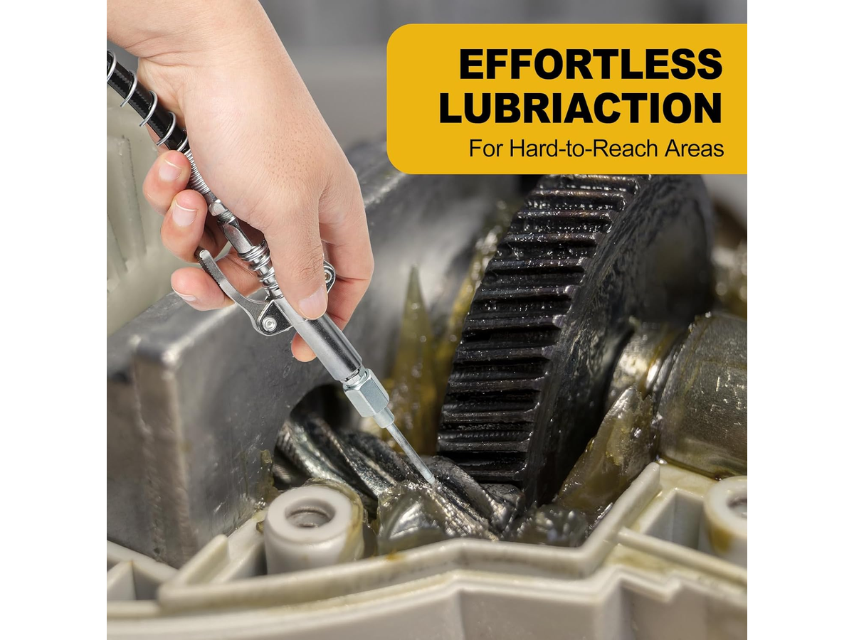 Grease Lubrication Tool Set with Locking Coupler Flex Hose and Accessories