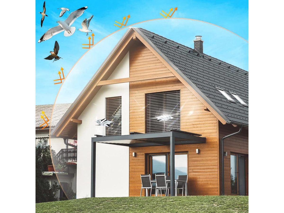 Wind Powered Scare Device 2 Pack Reflective Bird Deterrent Spinners for Garden Yard