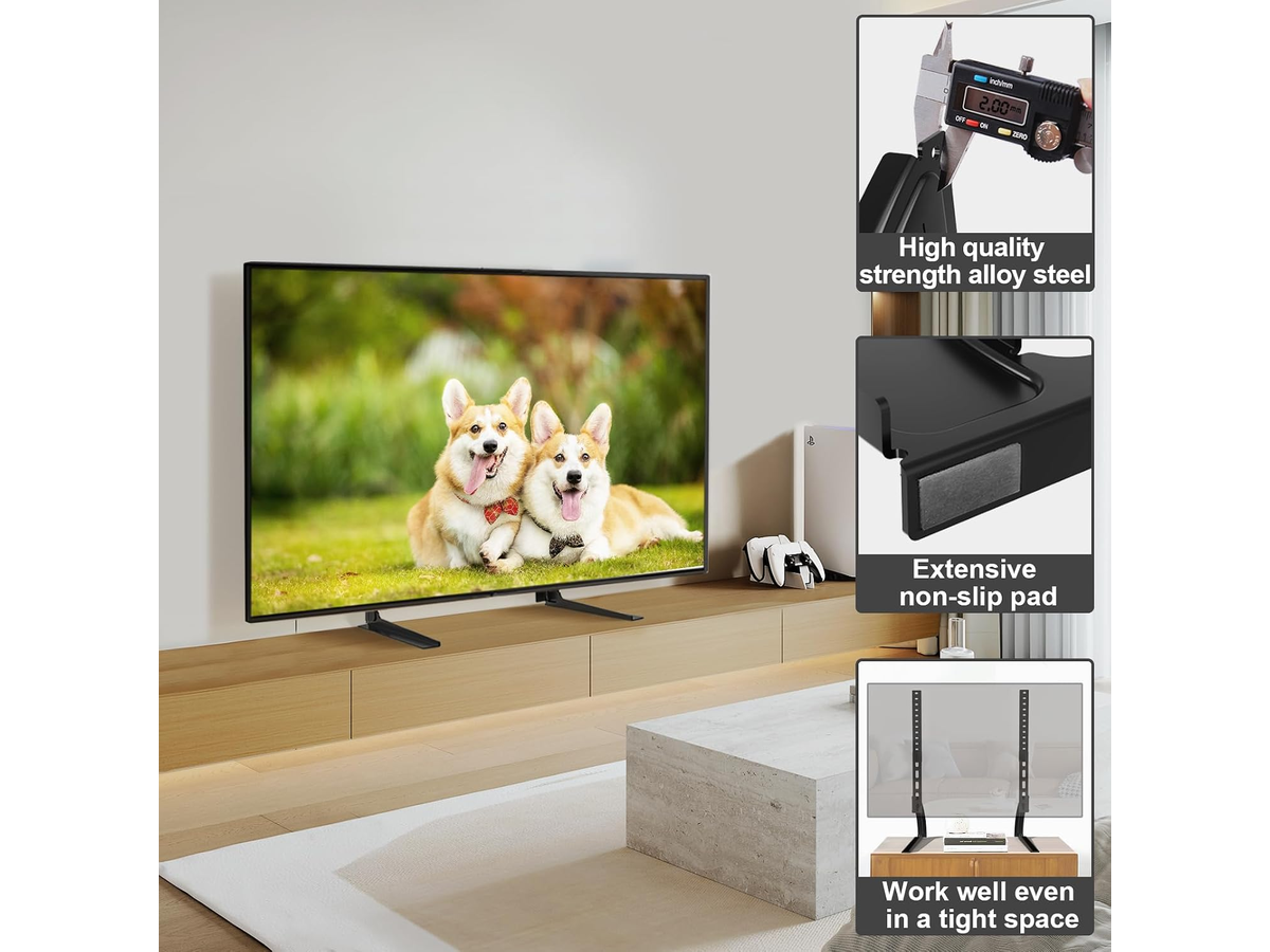 Universal Table Top TV Stand Adjustable TV Base for 37 to 75 Inch TVs