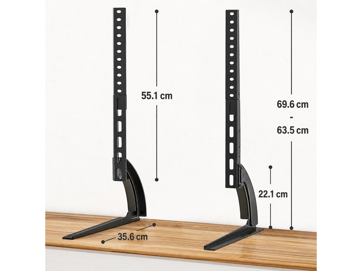 Universal Table Top TV Stand Adjustable TV Base for 37 to 75 Inch TVs