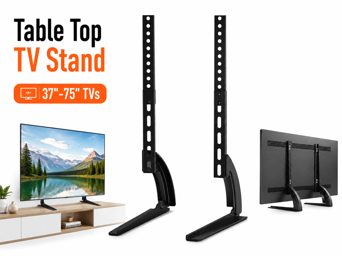 Universal Table Top TV Stand Adjustable TV Base for 37 to 75 Inch TVs