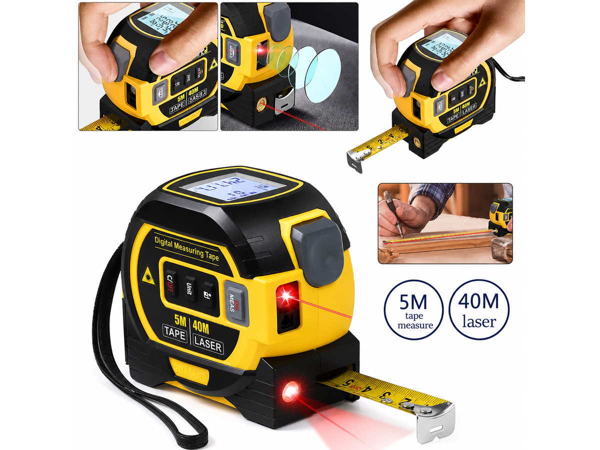 Digital Measure Tape Laser Distance Meter 3 in 1 with 40 m Laser