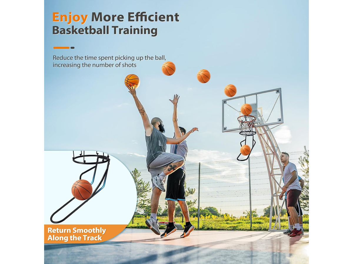 Basketball Return Attachment Heavy Duty Metal Ball Rebounder