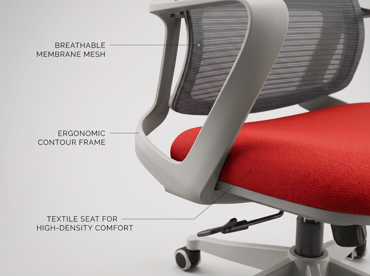 Ergonomic Office Chair Mesh Back 360° Swivel Adjustable Height