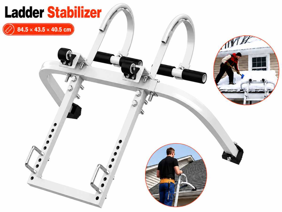 Ladder Roof Hook with Wheel Heavy Duty Steel Ladder Stabilizer