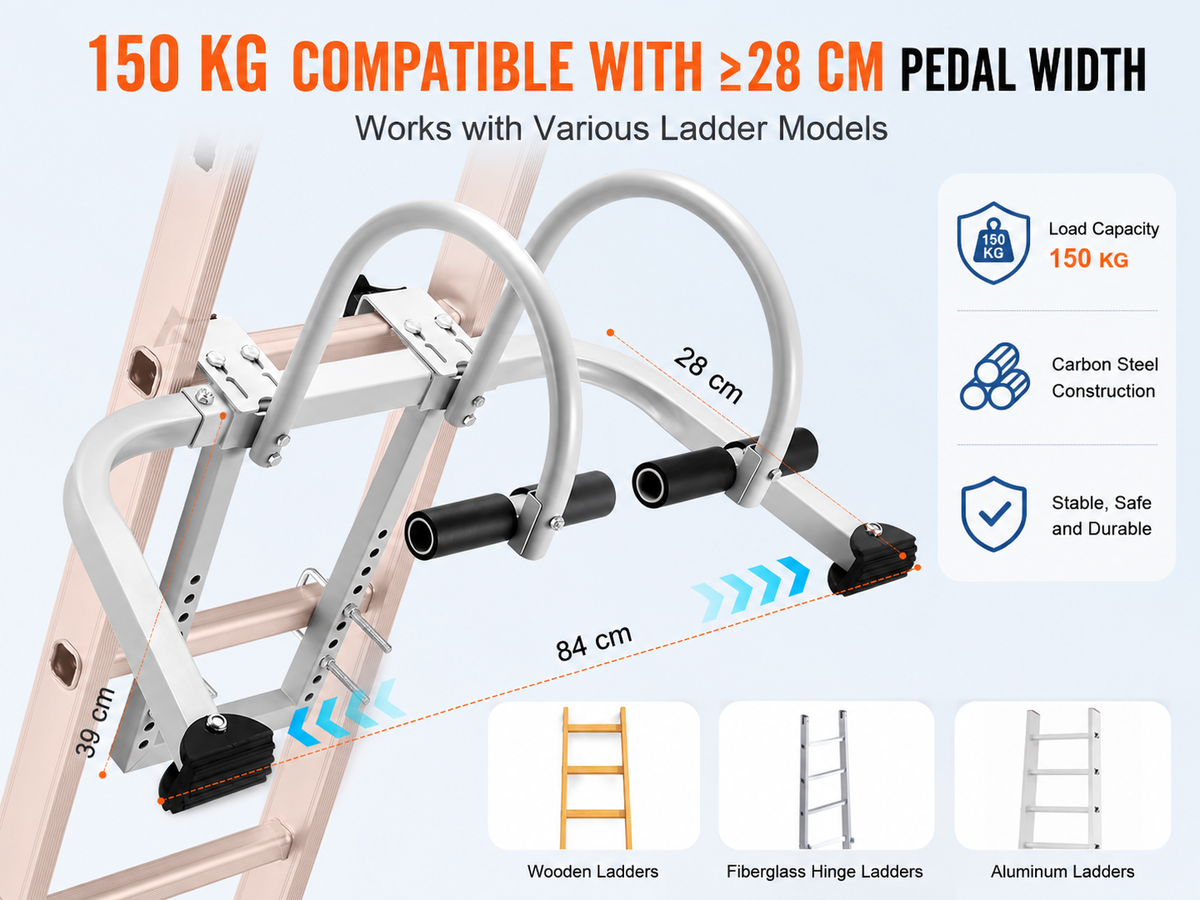 Ladder Roof Hook with Wheel Heavy Duty Steel Ladder Stabilizer