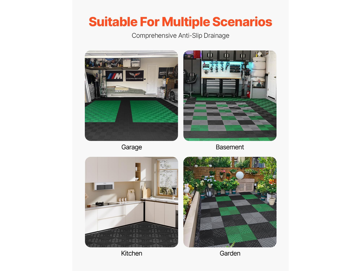 Interlocking Drainage Mat Non Slip Modular Floor Tiles