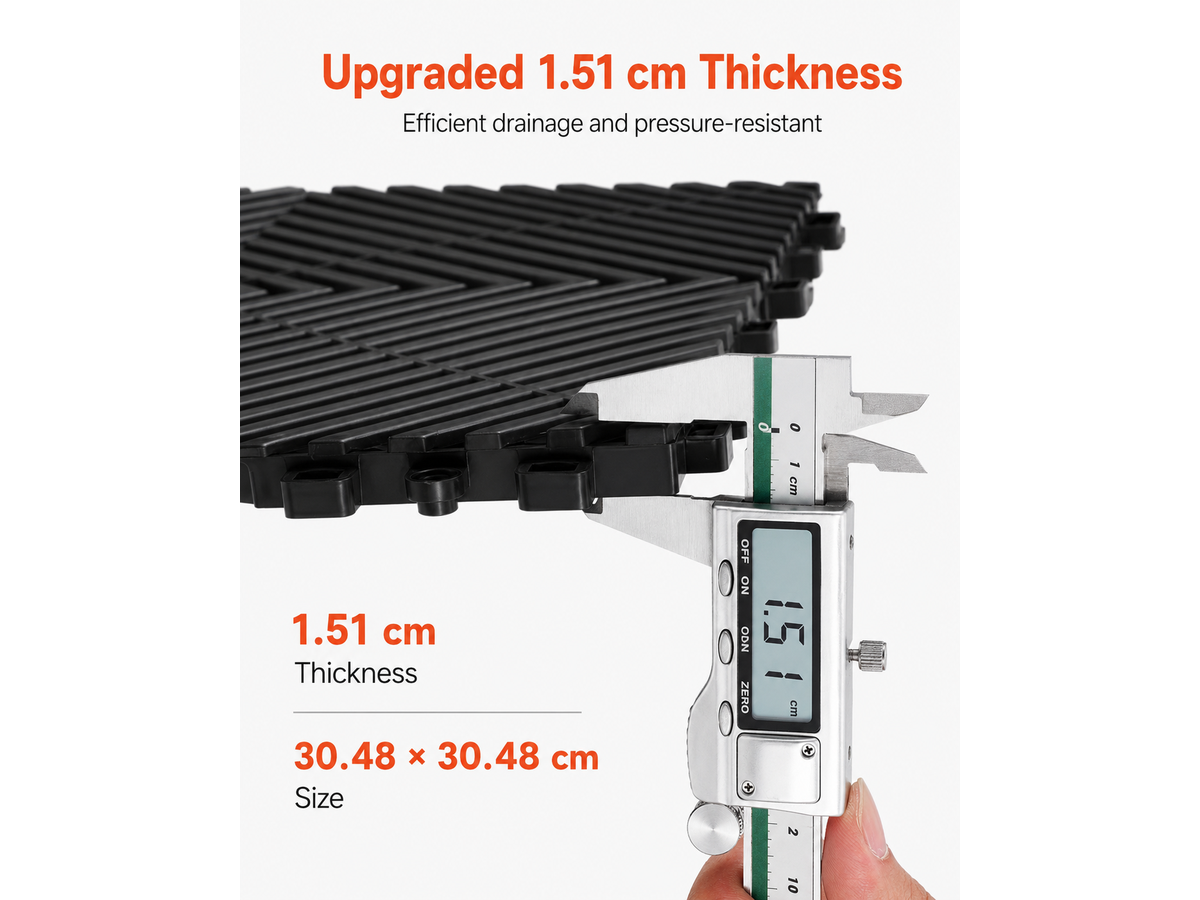 Interlocking Drainage Mat Non Slip Modular Floor Tiles