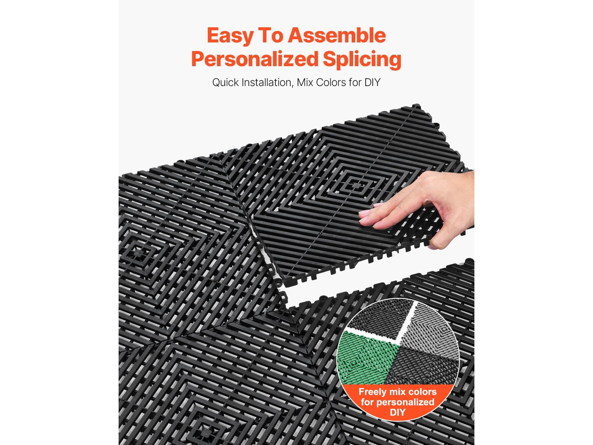 Interlocking Drainage Mat Non Slip Modular Floor Tiles