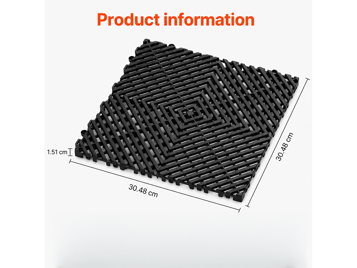 Interlocking Drainage Mat Non Slip Modular Floor Tiles