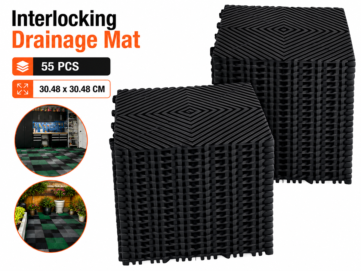 Interlocking Drainage Mat Non Slip Modular Floor Tiles