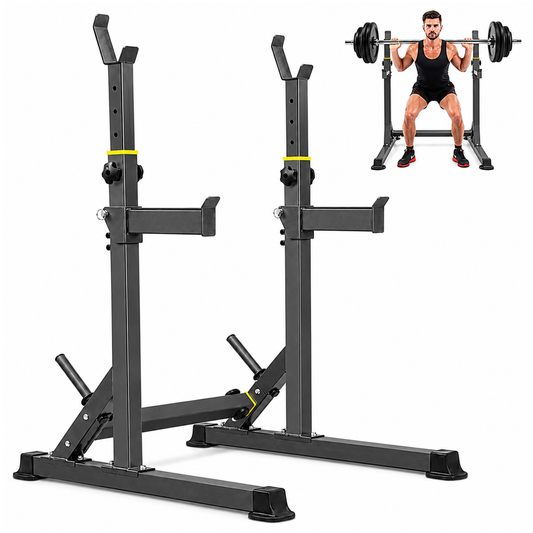 Adjustable Barbell Squat Rack with Height Width Adjustment