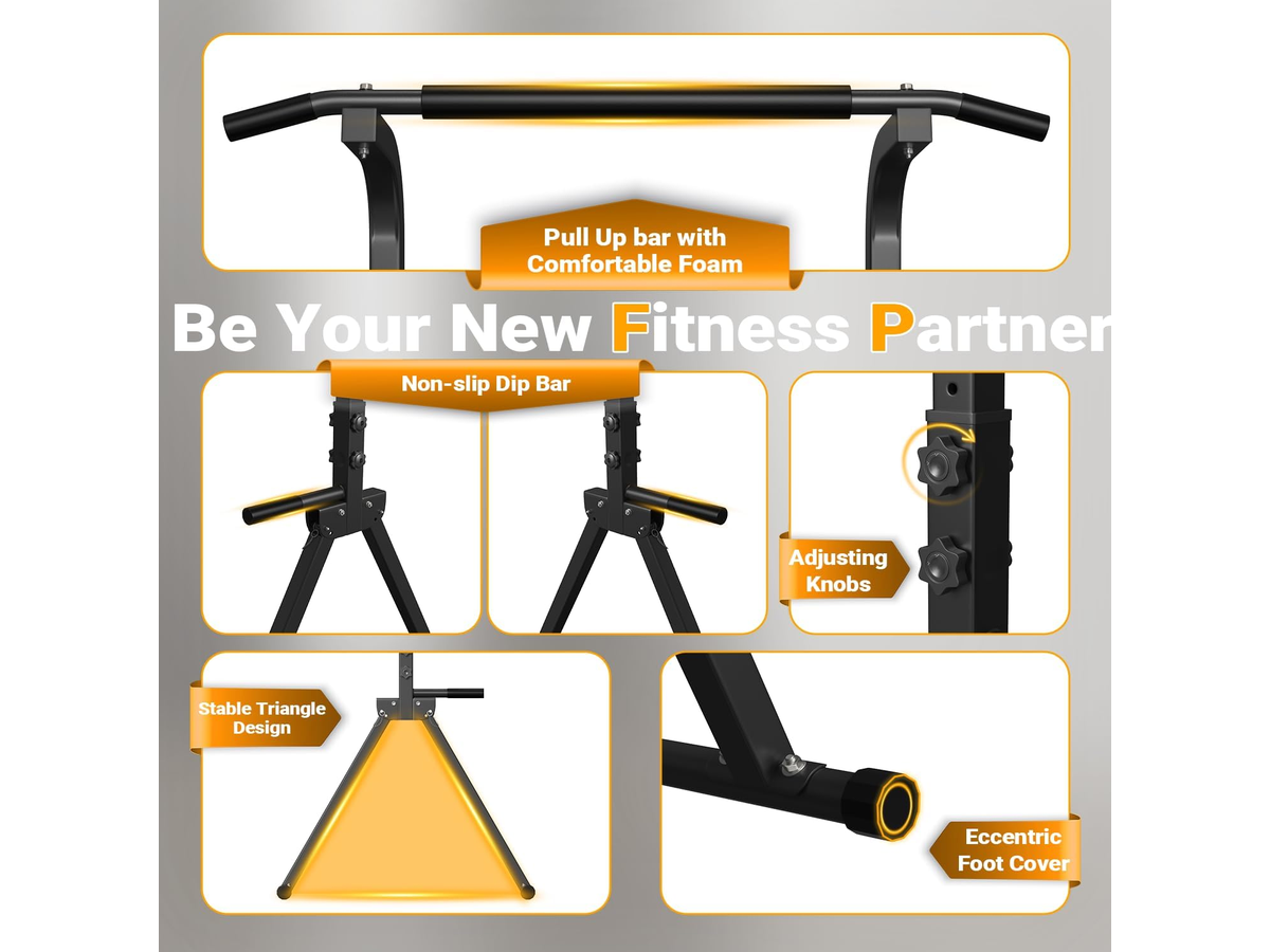 Power Tower Pull Up Bar Foldable Free Standing Dip Station