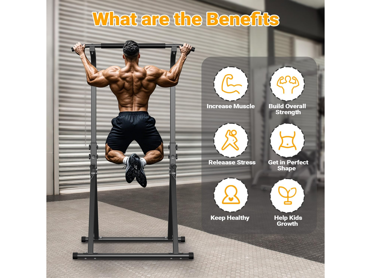 Power Tower Pull Up Bar Foldable Free Standing Dip Station