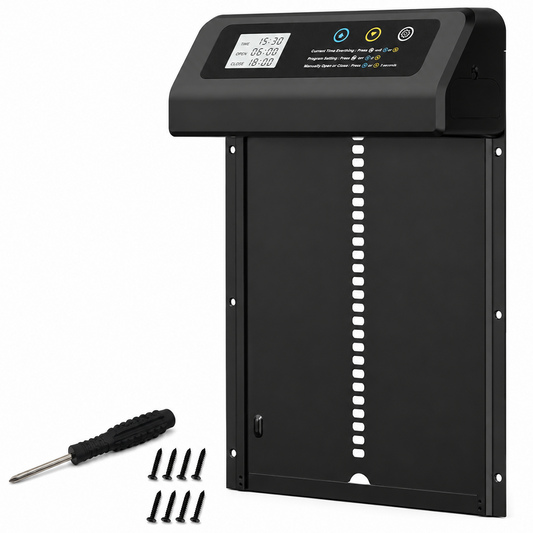 Automatic Chicken Coop Door Electric Chicken Door Opener with Timer Anti Pinch Protection