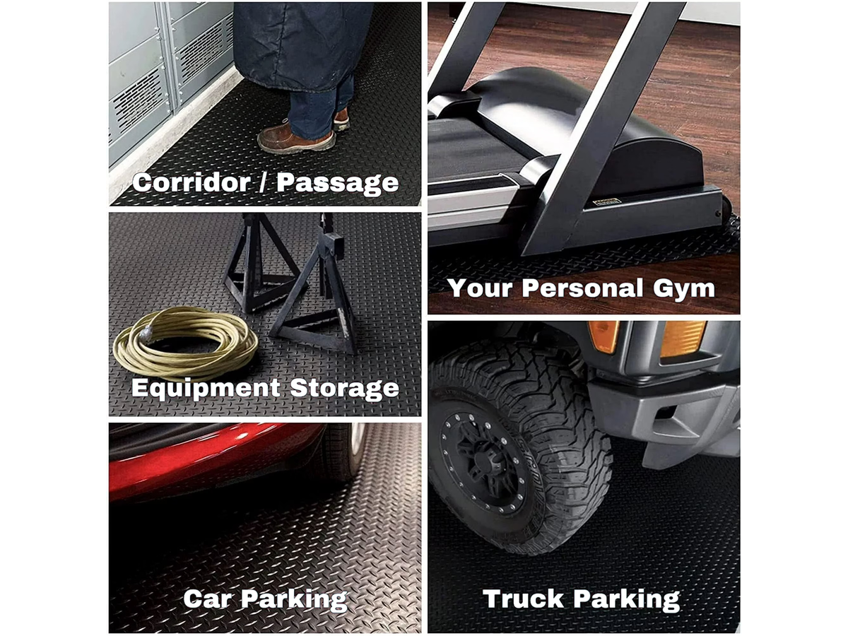 Heavy Duty Rubber Diamond Plate Garage Floor Mat 5 m