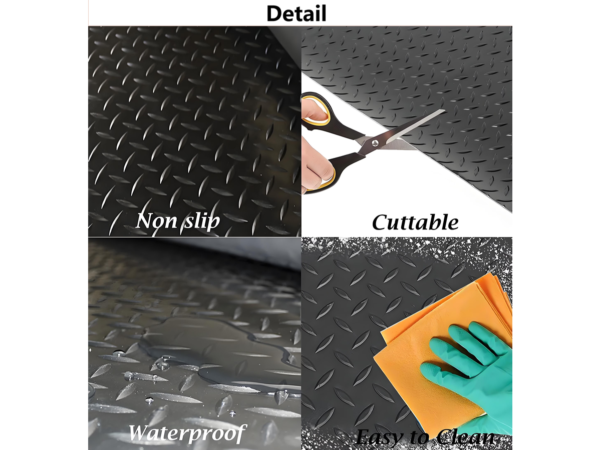 Heavy Duty Rubber Diamond Plate Garage Floor Mat 5 m