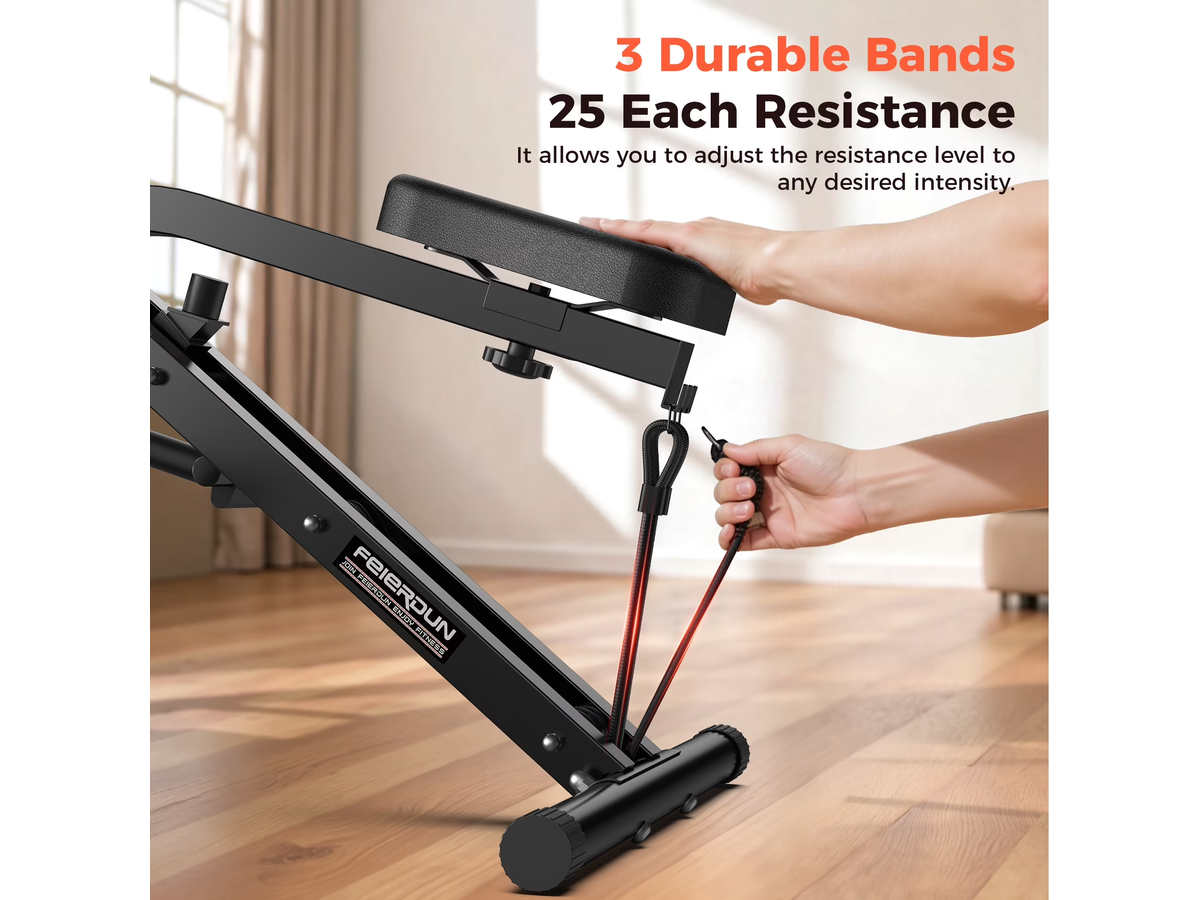 Squat Assist Trainer Foldable Full Body Exercise Machine with 3 Resistance Bands