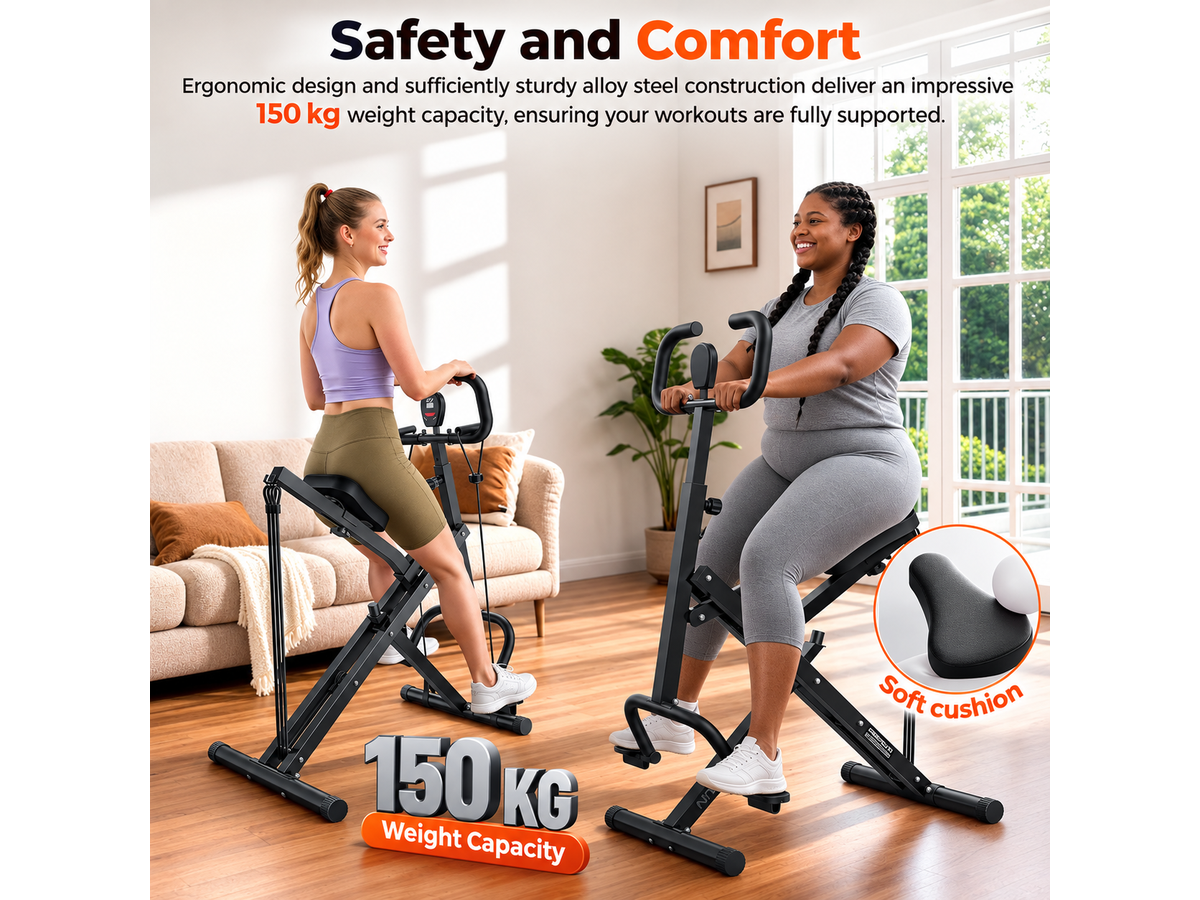Squat Assist Trainer Foldable Full Body Exercise Machine with 3 Resistance Bands