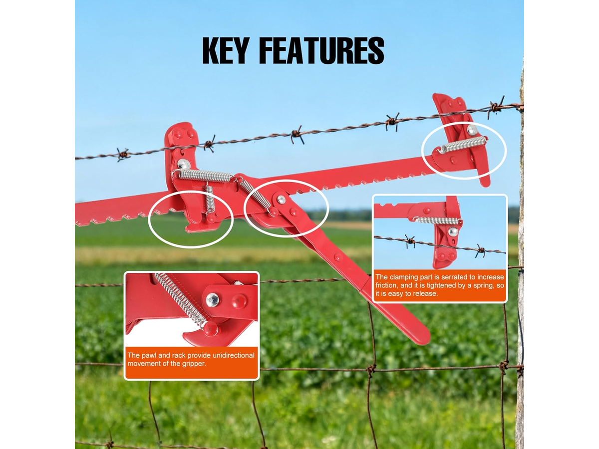Fence Repair Tool Heavy Duty Ratchet Wire Stretcher and Splicer Tool