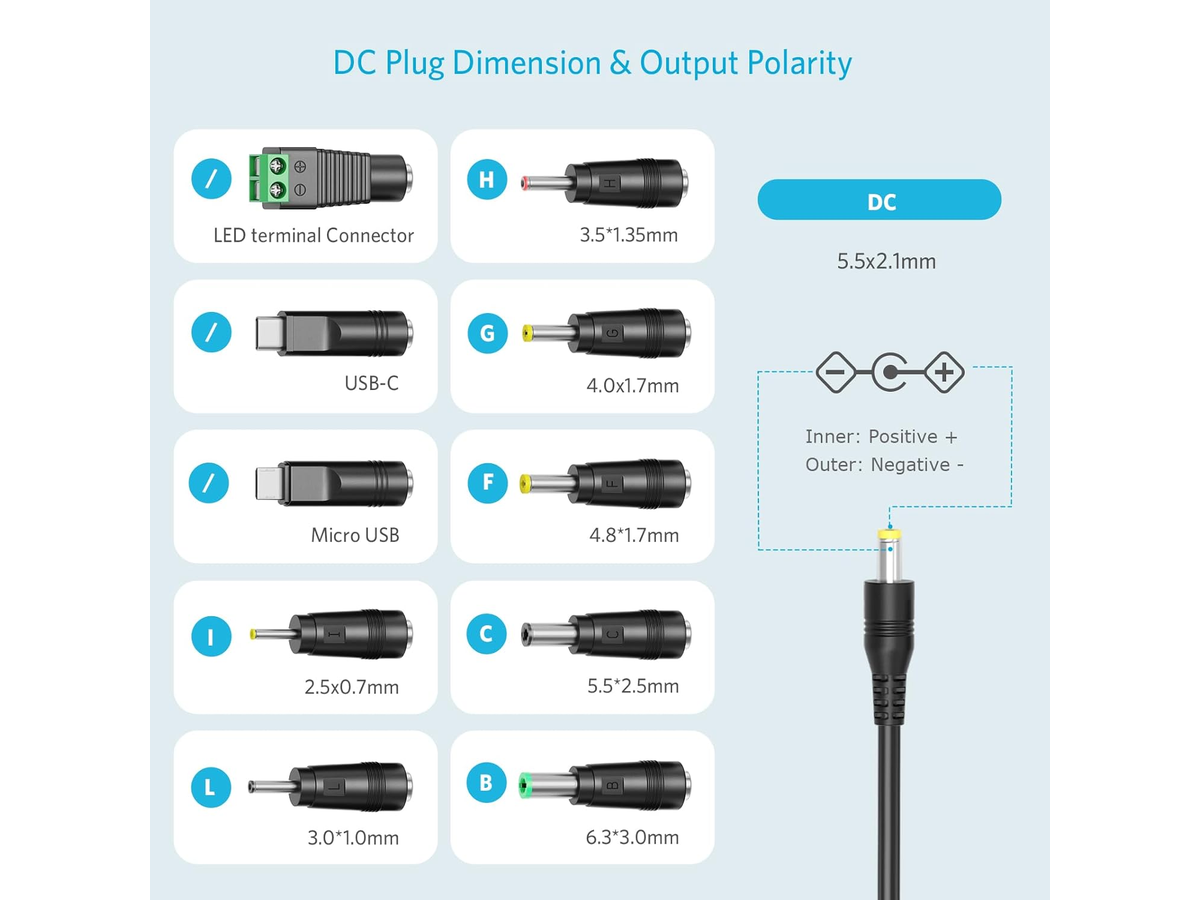 Universal Power Adapter 41W Adjustable AC DC Power Supply