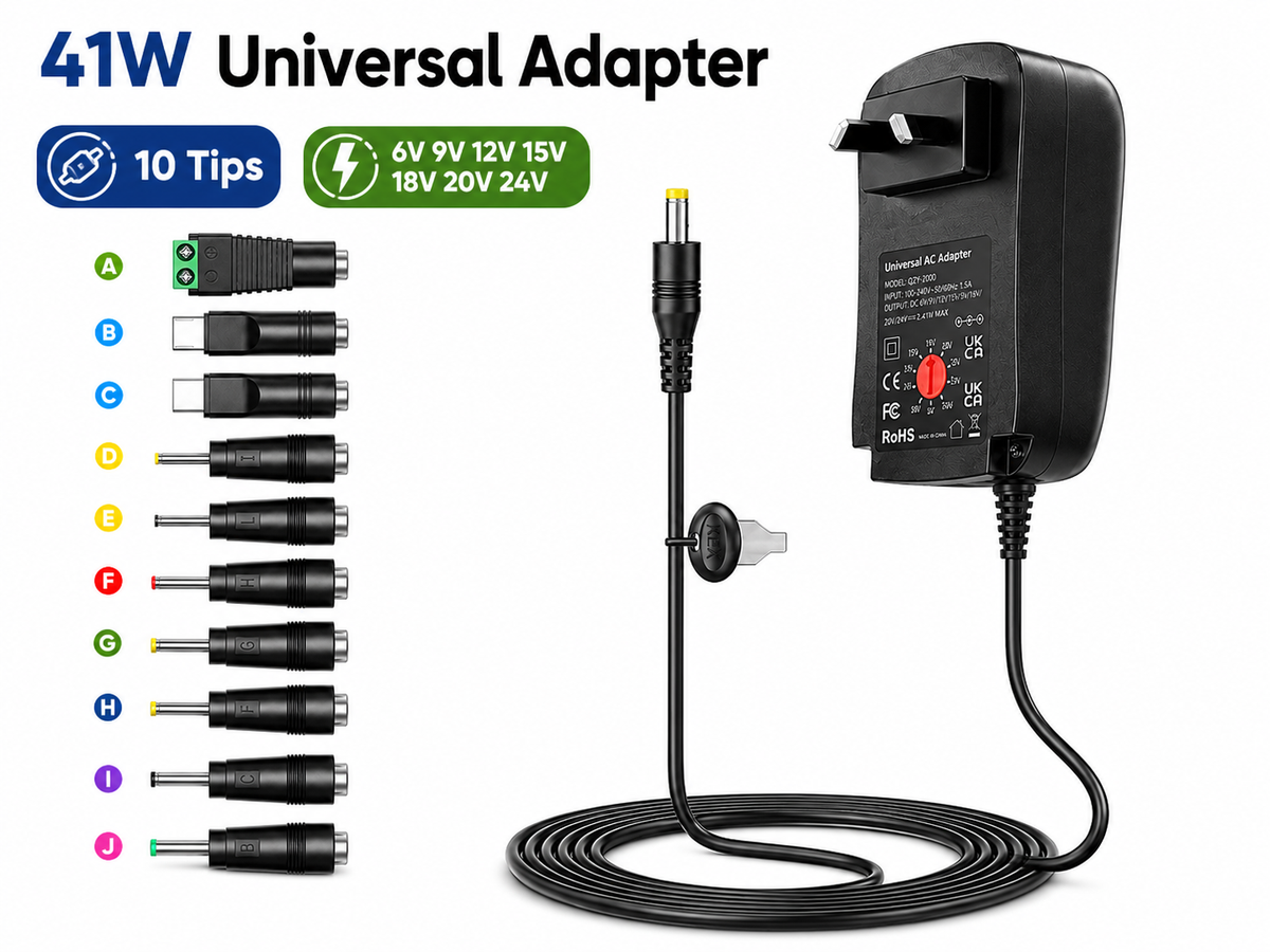 Universal Power Adapter 41W Adjustable AC DC Power Supply