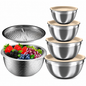 Stainless Steel Mixing Bowls Nesting Bowl Set with Airtight Lids