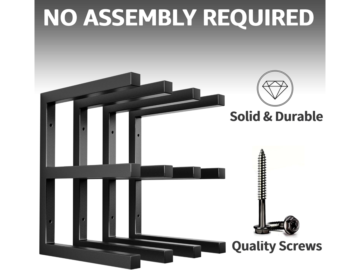 Lumber Storage Rack Wall Mount 6 Tier Heavy Duty Steel Wood Organizer