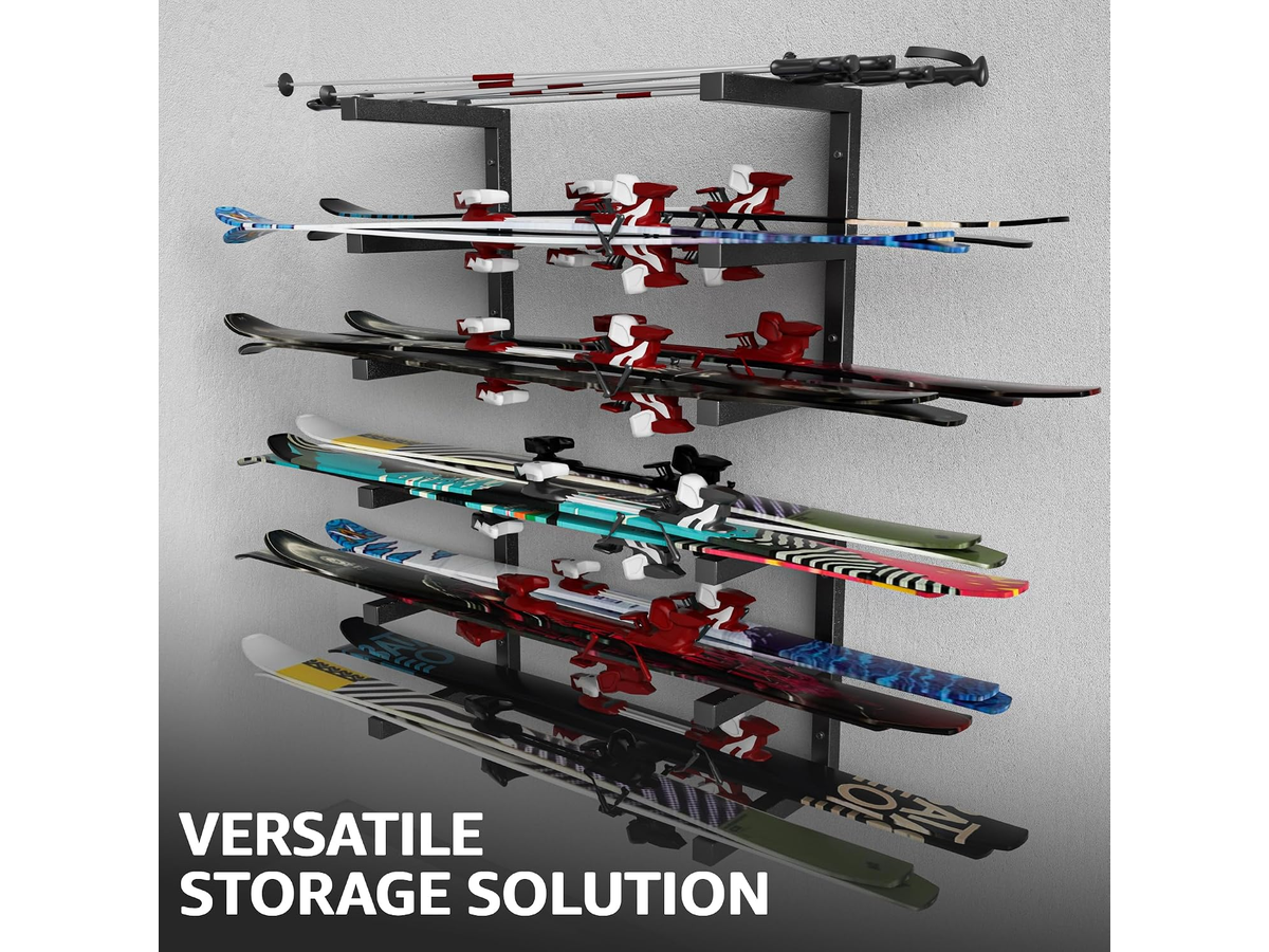 Lumber Storage Rack Wall Mount 6 Tier Heavy Duty Steel Wood Organizer