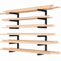 Lumber Storage Rack Wall Mount 6 Tier Heavy Duty Steel Wood Organizer