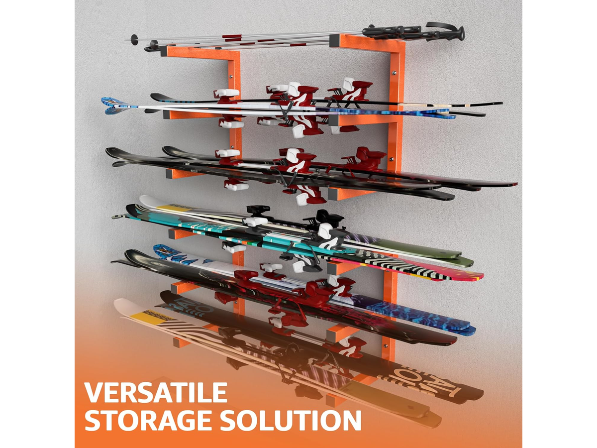 Lumber Storage Rack Wall Mount Heavy Duty 6 Level Steel Wood Organizer