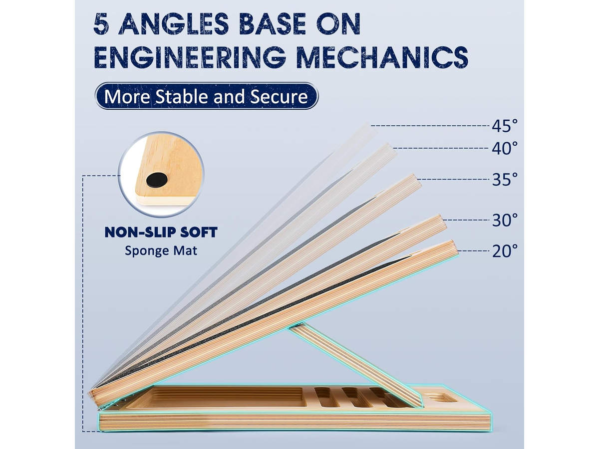 Portable Wooden Slant Board Adjustable Calf Stretch Board for Squats
