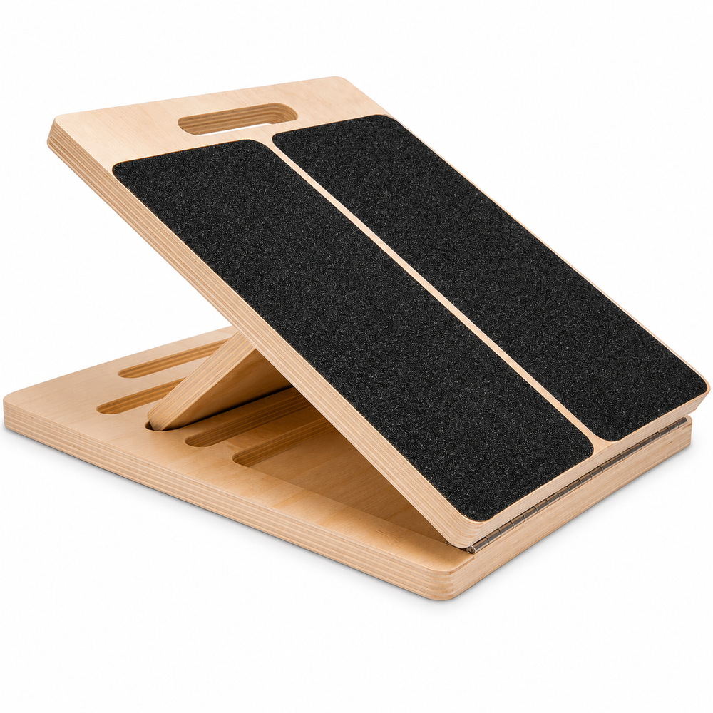 Portable Wooden Slant Board Adjustable Calf Stretch Board for Squats